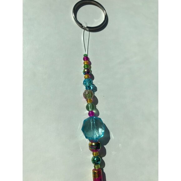 Beaded Suncatcher Yellow Pink Blue Crystal Prism Hanging Patio Decor Yard Art - Picture 4 of 7
